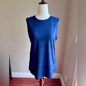 ATHLETA Pacifica Illume Relaxed UPF 50 Sleeveless Top Size SMALL Dark Blue
